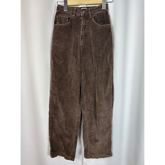 Kuwallatee Pants - Brown Corduroy Wide Leg Pants High Rise Elastic Back Business Casual XS